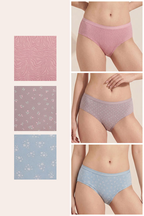 Zivame Regular Rise Full Coverage Hipster Panty (Pack of 3) - Multicolor — image 2